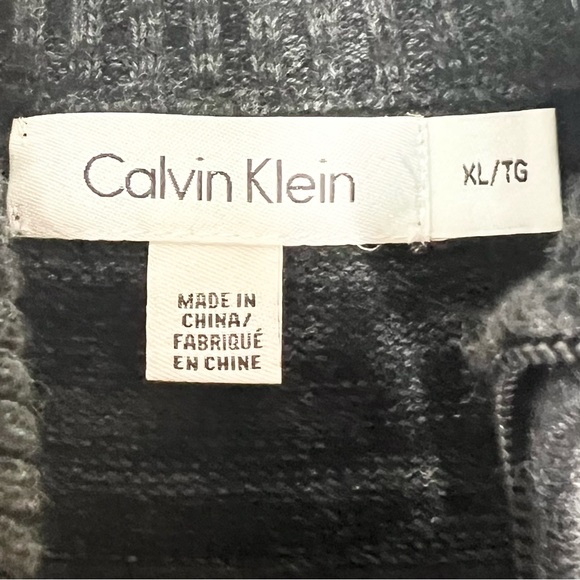 Calvin Klein Charcoal Gray & Black Full Zip Knit SweaterJacket Men’s Size XL - Picture 8 of 10